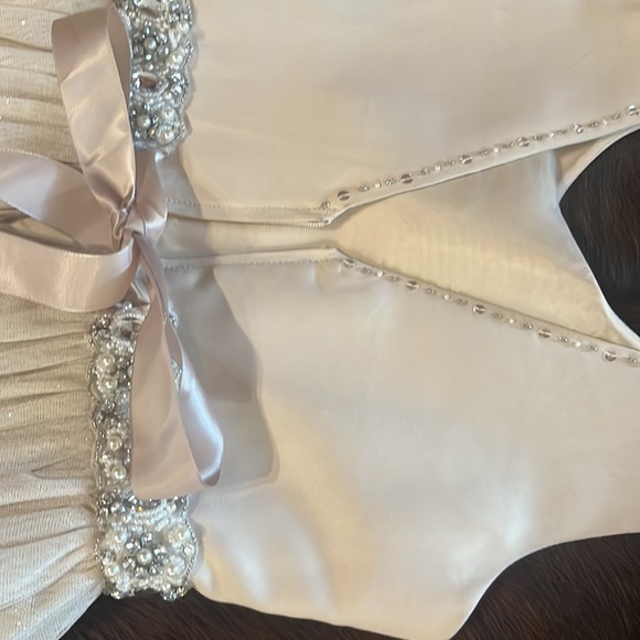 NWT Champagne Bridesmaid/Jr. Bridesmaid/Flower Girl Dress Sz. 8 - Picture 4 of 6